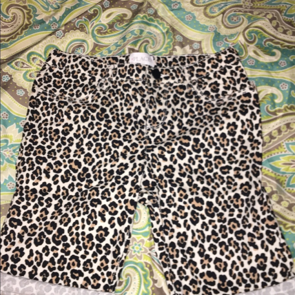cheetah print jean shorts